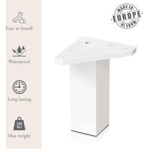 ✮ Meubelpoten Wit ✮ Poten Voor Meubels - Set van 8 - Hoogte: 100 mm - Vierkant Profiel: 40 x 40 mm - Inclusief Schroeven