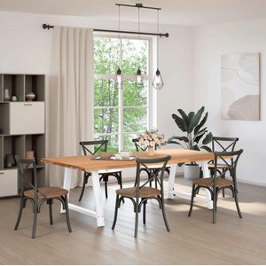 vidaXL Eettafel - Eettafels - Eetkamertafel - Keukentafel - Eettafel met natuurlijke rand 240x120x74 cm massief eikenhout