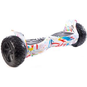 Altrado - Hoverboard – White multicolour 8.5 inch Off-Road - 15 km/h - 12km bereik - Bluetooth speaker - Oxboard - Hoverboards