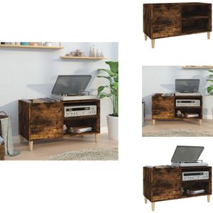 vidaXL Platenkast - Platenkasten - Platenspeler Kast - Elpee Opbergkast - Platenkast 84-5x38x48 cm bewerkt hout gerookt eikenkleurig