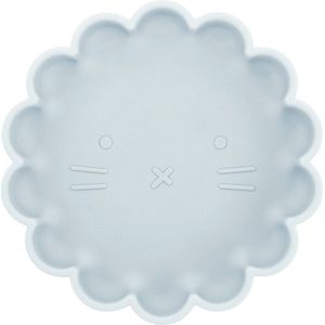 Dutsi - Welpje Serie - Siliconen Babybord met Leeuwen Ontwerp - 18 cm - Grijs Blauw