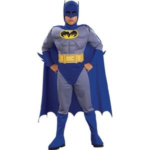 Rubies - Batman & Robin Kostuum - Batman Blauw Past Bij Jou Kind - Jongen - blauw - Maat 128 - Carnavalskleding - Verkleedkleding