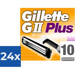 Gillette GII Plus Wegwerpscheermesjes Mannen - 10 stuks - Voordeelverpakking 24 stuks