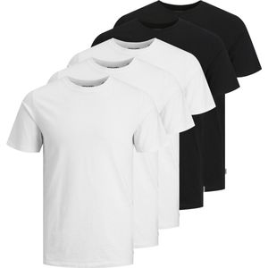 Jack & Jones T-shirt ronde hals - 5 Pack Noir-Blanc - 12191190 - L