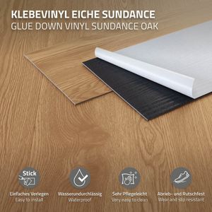 ML-Design Deluxe PVC vloer zelfklevende vinyl planken vinyl vloer 91,5 cm x 15,3 cm x 2 mm, dikte 2 mm, 6,69m²/48 planken, Sundance eik, houtlook, antislip, waterbestendig, eenvoudig te installeren