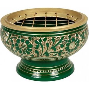 Wierookbrander - Messing - Groen - 7.5x5.5 cm