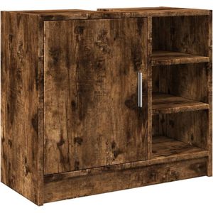 vidaXL - Wastafelkast - 63x29x55 - cm - bewerkt - hout - gerookt - eikenkleurig