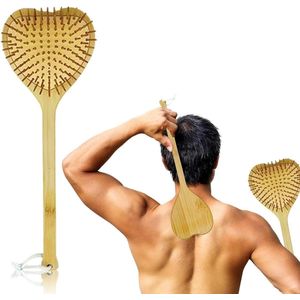 Houten rugkrabber - rugmassageapparaat - bamboe krabhand - onmiddellijke verlichting jeuk - cadeau mannen vrouwen - 40 cm houtkleur