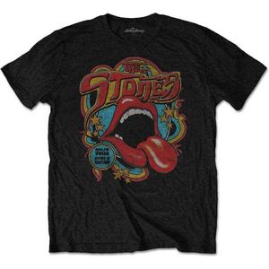 The Rolling Stones - Retro 70s Vibe Heren T-shirt - M - Zwart