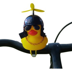 Badeendjes fietsbel decoratie - zwarte fietshelm - incl. fietslampjes / speelgoed / kinderfiets / kind / kinderen / accessoires fiets / auto / jongen / meisje
