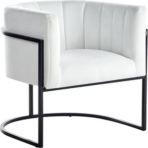 Fauteuil LARVIK II Fluweel Wit