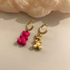 Beertjes oorbellen - Goud - Roze - Cadeau - voor haar - sieraad voor meisje - oorbellen