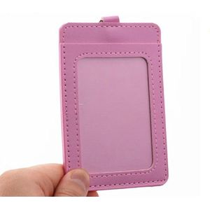 Badgehouder Roze - Luxe kwaliteit Lederen materiaal - ID Badge Case - Clear Bank Credit Card Badge Houder