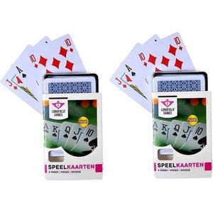 Longfield Games - 10x Plastic Speelkaarten in Bewaar Box - Geschikt voor Poker, Bridge en Pesten