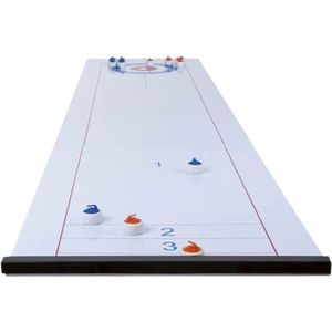 Longfield Curling Shuffleboard - Geschikt voor kinderen vanaf 6 jaar - 2 spellen in één - 180x39 cm