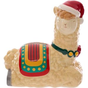 Alpaca Lama keramiek spaarpot. Kerst cadeau