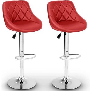 Sens Design Barkruk met rugleuning - barkrukken set van 2 - Rood