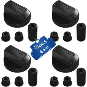 Set van 4 Draaiknoppen voor Fornuis - Universele Knoppen metAdapters voor Oven en Kookplaat