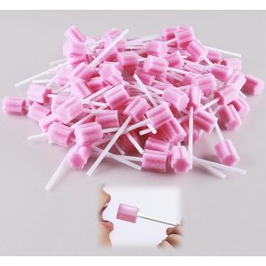 Wegwerp Mondverzorgingsspons - 100 Stuks - Draagbare Mondspons - Tandheelkundige Klinieken - Reinigingsstaafjes - 98 cm .