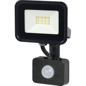 LED schijnwerper aluminium - 10W - 800 lumen - Buitenlamp met sensor - Tuinverlichting met sensor - Schijnwerper met bewegingssensor - Zwart