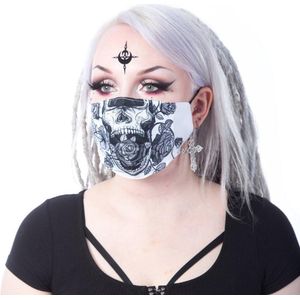 Vixxsin - DEAD ROSE Masker - Mondkapje - Wit/Grijs