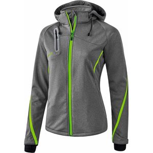 Erima Function Softshell Jas Dames - Grijs Melange / Green Gecco | Maat: 38