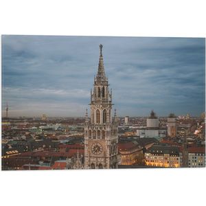 WallClassics - Vlag - Bovenkant van het Stadhuis New Town Hall - 60x40 cm Foto op Polyester Vlag