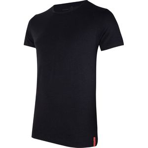 Undiemeister - T-shirt - T-Shirt heren - Slim fit - Korte mouwen - Gemaakt van Mellowood - Ronde hals - Volcano Ash (zwart) - Anti-transpirant - M