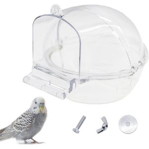 Hangend vogelbad - Accessoires voor kleine vogels - Uniek transparant design - 16 x 14 x 93 cm