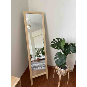 Double T Concept® Staande Spiegel Naturel �– Spiegels – Passpiegel Hout - Visagie spiegel - Wandspiegel -  40 x 145cm
