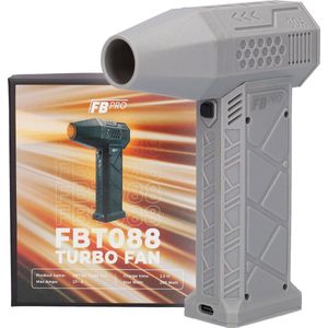 FBT088 - Turbo fan - Air duster - Turbo jet fan - Luchtpistool - Luchtblazer - Met opzetstuk - Verschillende standen - 88 gram stuwkracht - USB-C oplaadbaar - Mini - Voor reiniging - Sterk en krachtig - Grijs