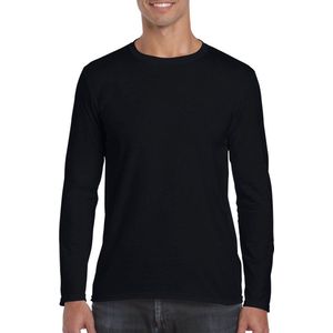Basic heren t-shirt zwart met lange mouwen - Herenkleding - herenshirt met lange mouw XL