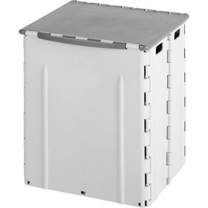 Nordix Opvouwbare Wasmand - Prullenbak - Laundry Basket - 35 Liter - met Deksel - Afvalbak - Kunststof - Grijs - Camping - Vuilzakhouder