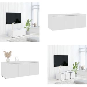 vidaXL Tv-meubel 80x34x30 cm spaanplaat wit - Tv-meubel - Tv-meubels - Tv-meubelen - Tv-meubilair