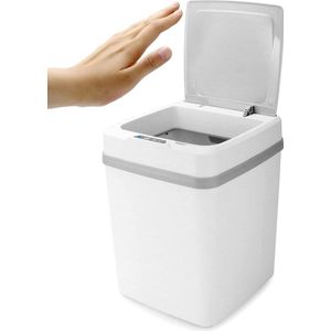 Automatische Sensor Prullenbak - Touchless Bewegingssensor - Soft Close - 12 L - Wit