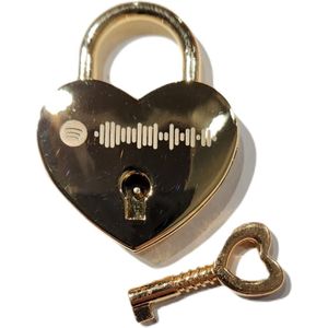 Gepersonaliseerde Spotify Slot Sleutelhanger | Goud | Metalen/RVS | Love Heart Design | Perfect Muziekcadeau voor Koppels & Feestdagen!