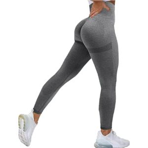 June Spring Sportlegging - Maat S/Small - Kleur: Grijs - Sportbroek voor Vrouwen - Accentueert de Billen - High-Waist - Dames Sportlegging - Fitness Legging - Yogapants - Hoge Kwaliteit Sportlegging