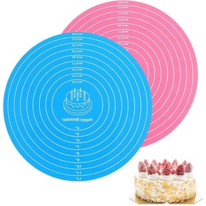 Siliconen Bakmat - Ronde Grote Bakmat - Anti-aanbaklaag Deegrolmat - Bakmat Koekjes Macarons Brood - Roze Blauw