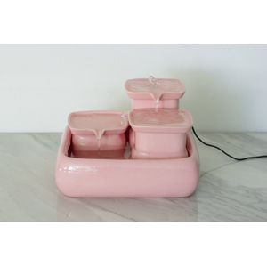 Miaustore grote keramische drinkfontein - drinkfonteinen - roze - waterbak - keramisch - 3.4L - katten en honden - exclusief - geen filter nodig