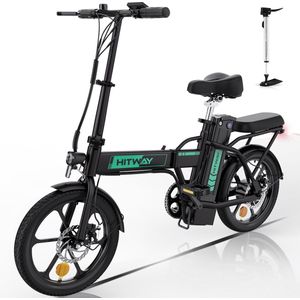 Hitway BK5 Elektrische Fiets | Opvouwbare E-bike | 16 Inch | 250W Motor | Zwart