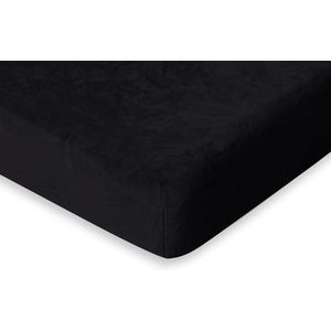 Eleganzzz Hoeslaken 200 gr/m2 Hoogwaardig Flanel Fleece 35cm Hoekhoogte - Black - 180x220 - Hoeslakens - Lits Jumeaux