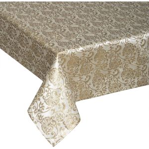 DELUXE tafelkleed - Baroque beige met goud - 140 x 240 cm - Kersttafelkleed