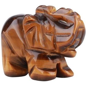 Bixorp Gems Tijgeroog Olifant Beeldje - Edelsteen Dier
