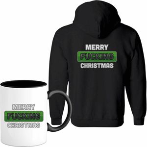 Merry f*cking christmas - Vest met mok - Heren - Zwart - Maat S