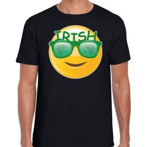 St. Patricks day t-shirt zwart voor heren - Irish emoticon - Ierse feest kleding / outfit / kostuum M