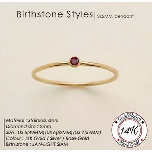 Soraro Birthstone Ring | Januari |17mm | 14K Goldplated | Goud | Cadeau Voor Haar | Cadeau Voor Vriendin | Verjaardag Cadeau | Moederdag Cadeau | Cadeau Ideeën