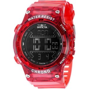 Invicta Racing 49045 Heren Horloge - Waterdicht - Digitaal - Quartz Uurwerk - Plastic met zwarte Wijzerplaat - 52mm