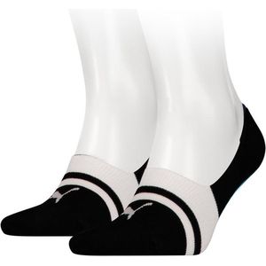 Puma Heritage Footie Unisex (2-pack) - unisex onzichtbare sokken - zwart - Maat: 35-38