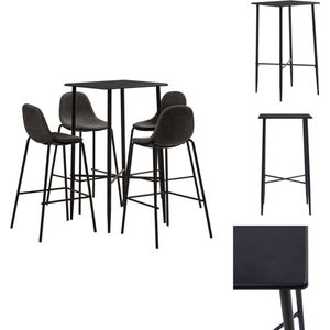 vidaXL Barset - Barsets - Bar Set - Bar Sets - 5-delige Barset stof donkergrijs
