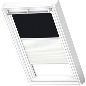 VELUX Origineel Verduisterend Rolgordijn Plus Plissé (DFD) Wit Kozijn, PK10, Zwart